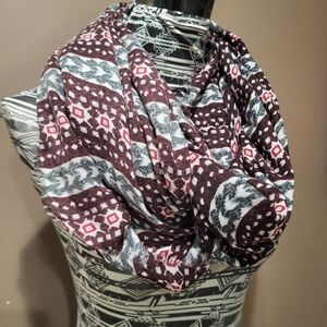 Maurices Wide Infinity Scarf Red and Black